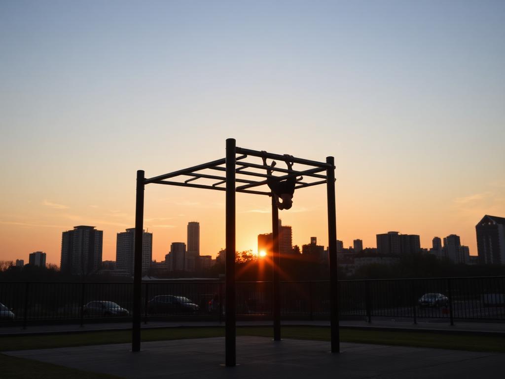 Street workout intensif — Plage municipale, Lisbonne, Lisbonne